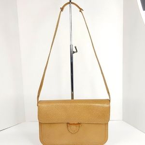 I MAGNIN VINTAGE 70s LIZARD SKIN CROSSBODY HANDBAG.